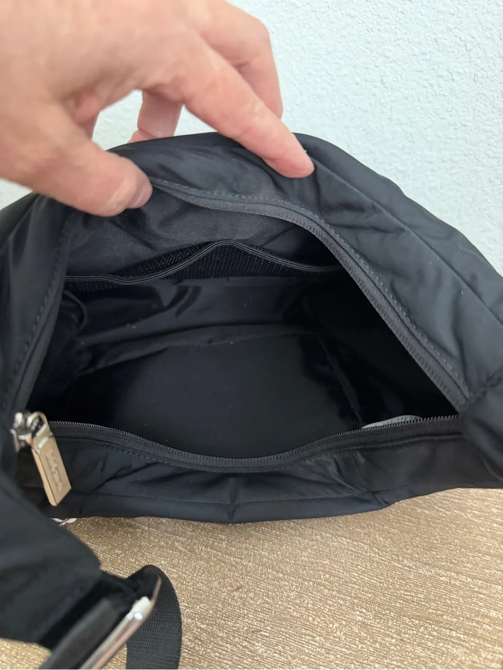 Lululemon City Essentials Shoulder Bag Black/Silver Crescent Shape Purse